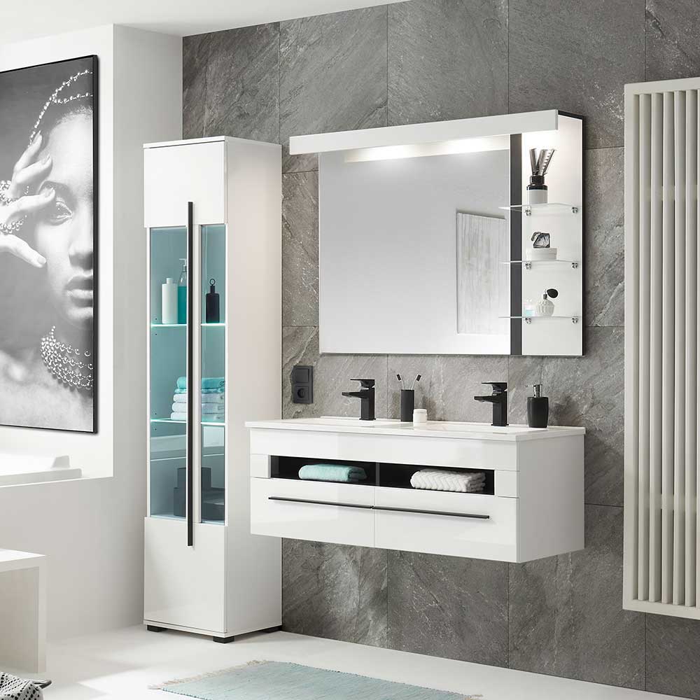 Design Badeinrichtung in Weiß - Ingmesan (dreiteilig)