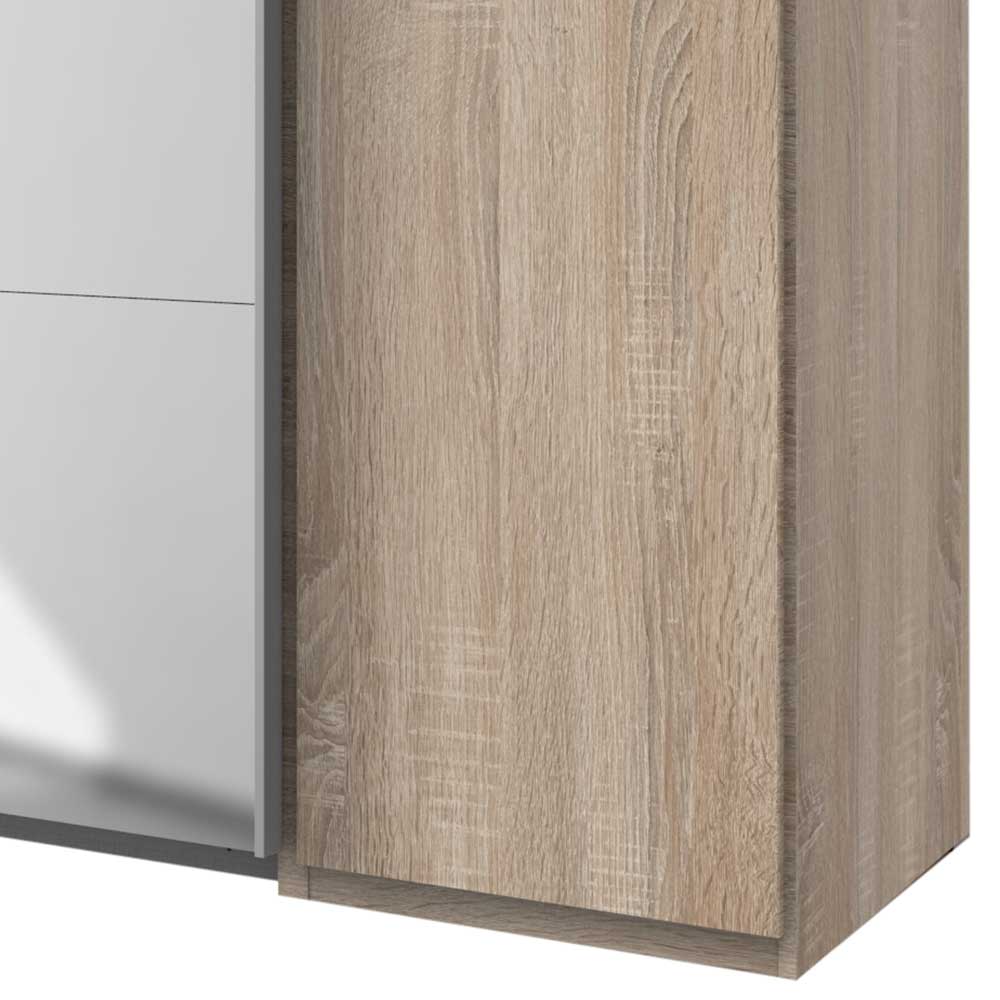 4-türiger Kleiderschrank mit Spiegel Schwebetüren - Metrona