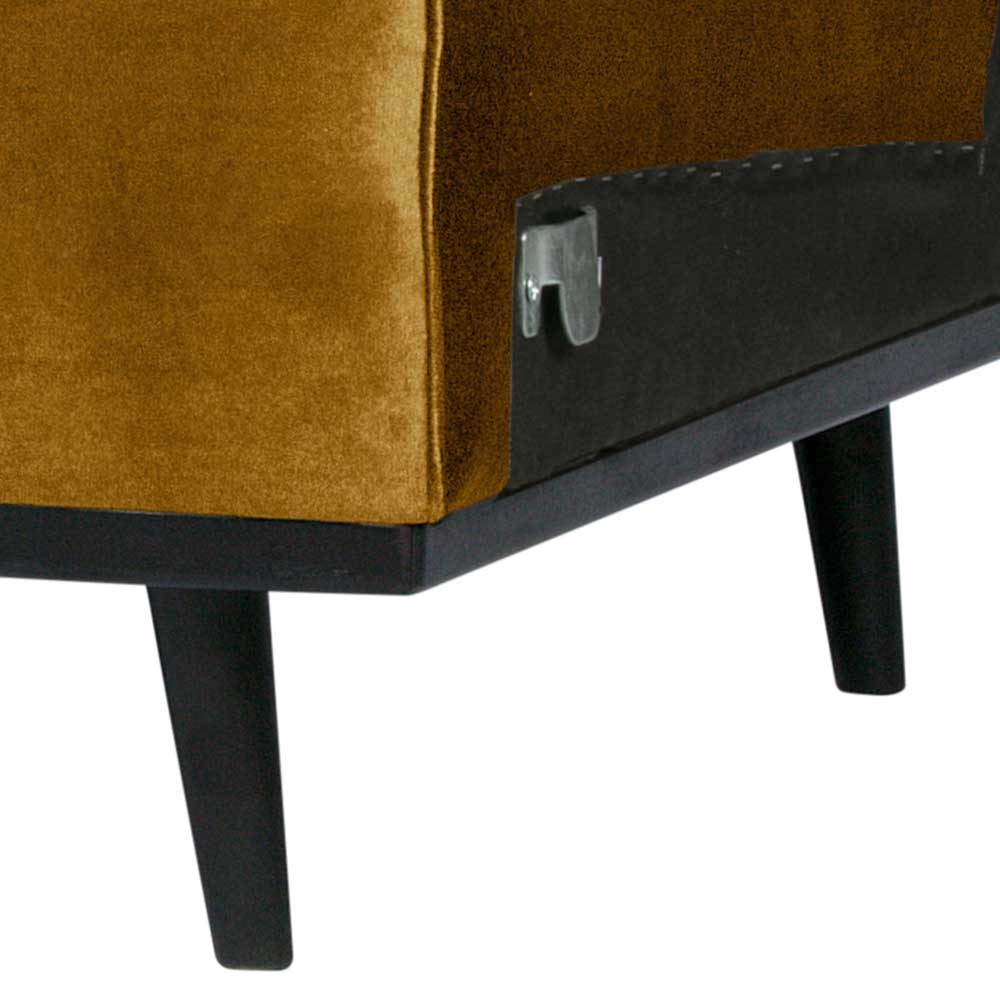 Samt 1-Sitzer Sofa-Element in Honigfarben - Purkina