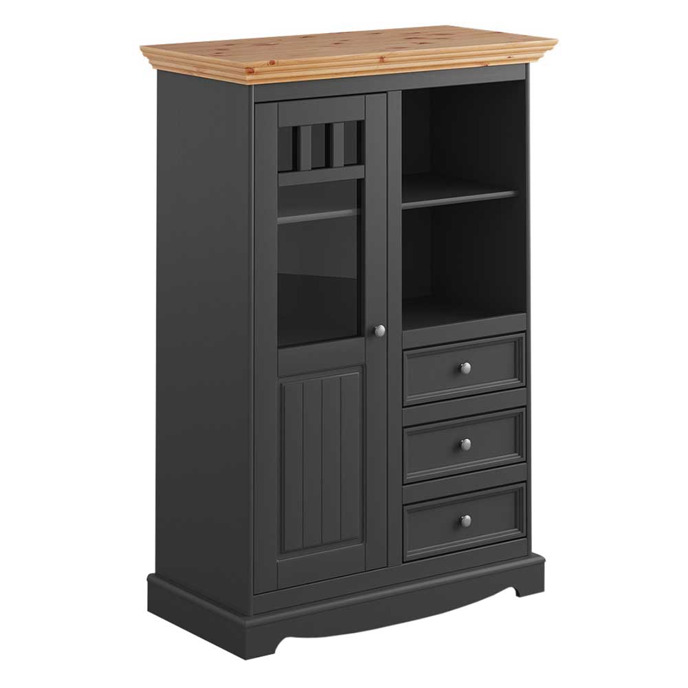 Modern Country Highboard in Grau & Kiefer - Eromsia