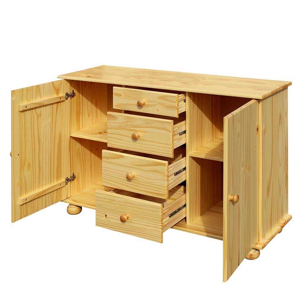 119x81x38 Landhaus Kombi Kommode mit Kugelfüßen - Kascanu