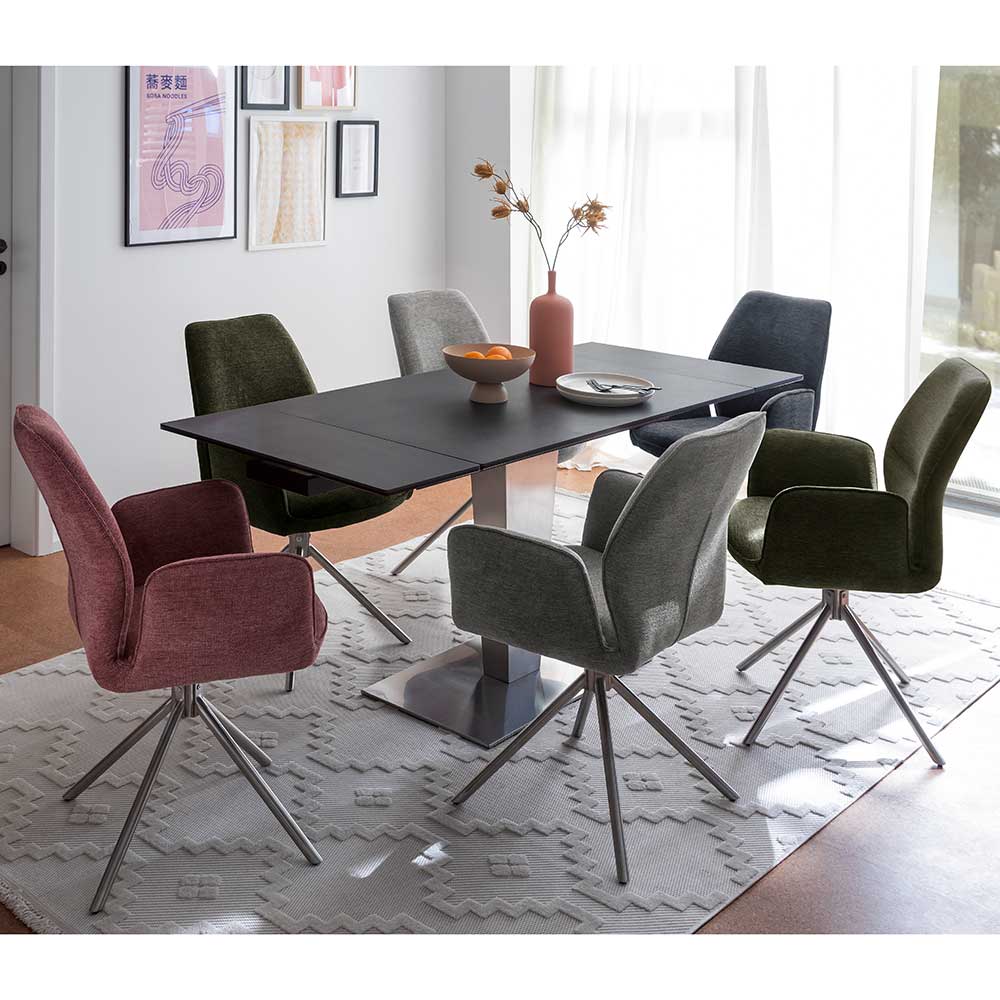 Drehbare Armlehnenstühle im Esszimmer am Esstisch in verschiedenen Farben (2er Set) – Ventura