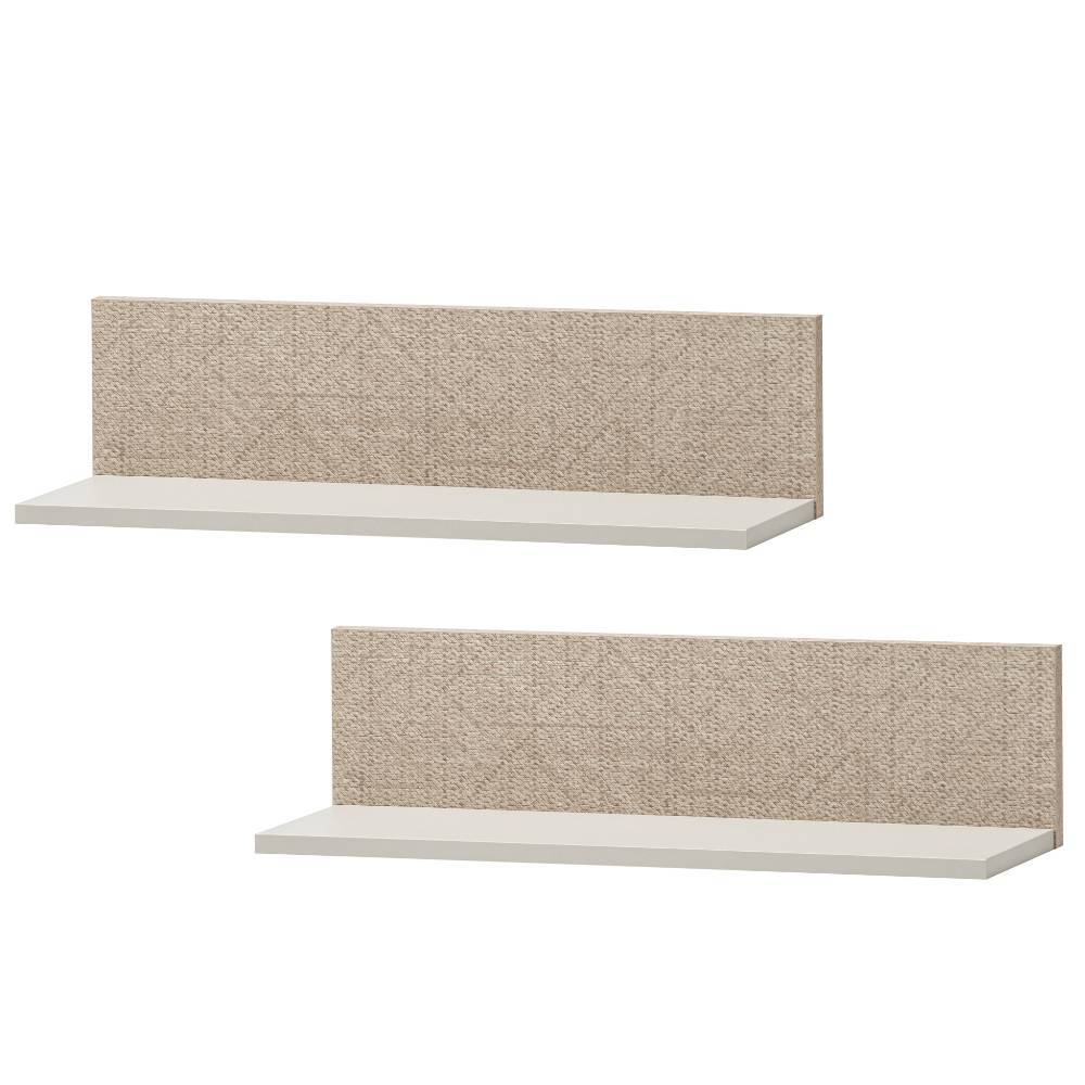 Wandboard Duo in Beige und Geflecht Optik - Litinka (2er Set)