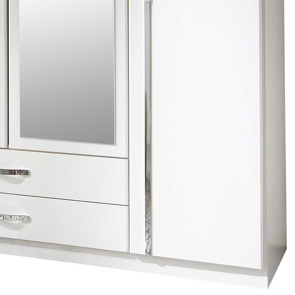Klassischer Kleiderschrank in Weiß mit Chrom - Miracella