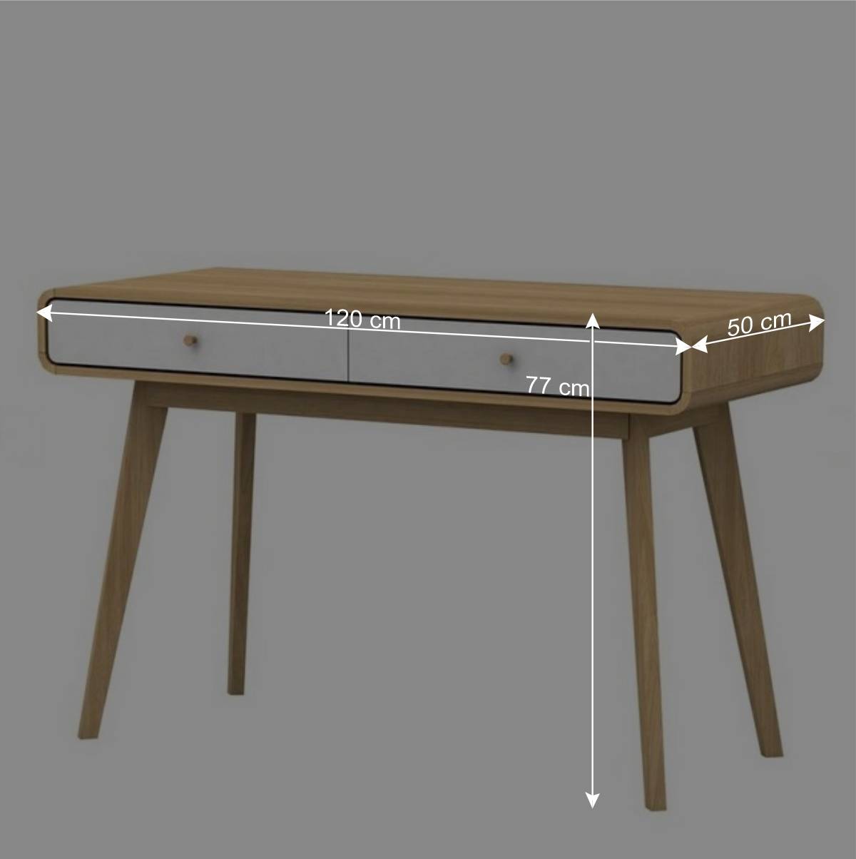 120x50 cm Schreibtisch in Naturfarben Holz Optik - Jendren