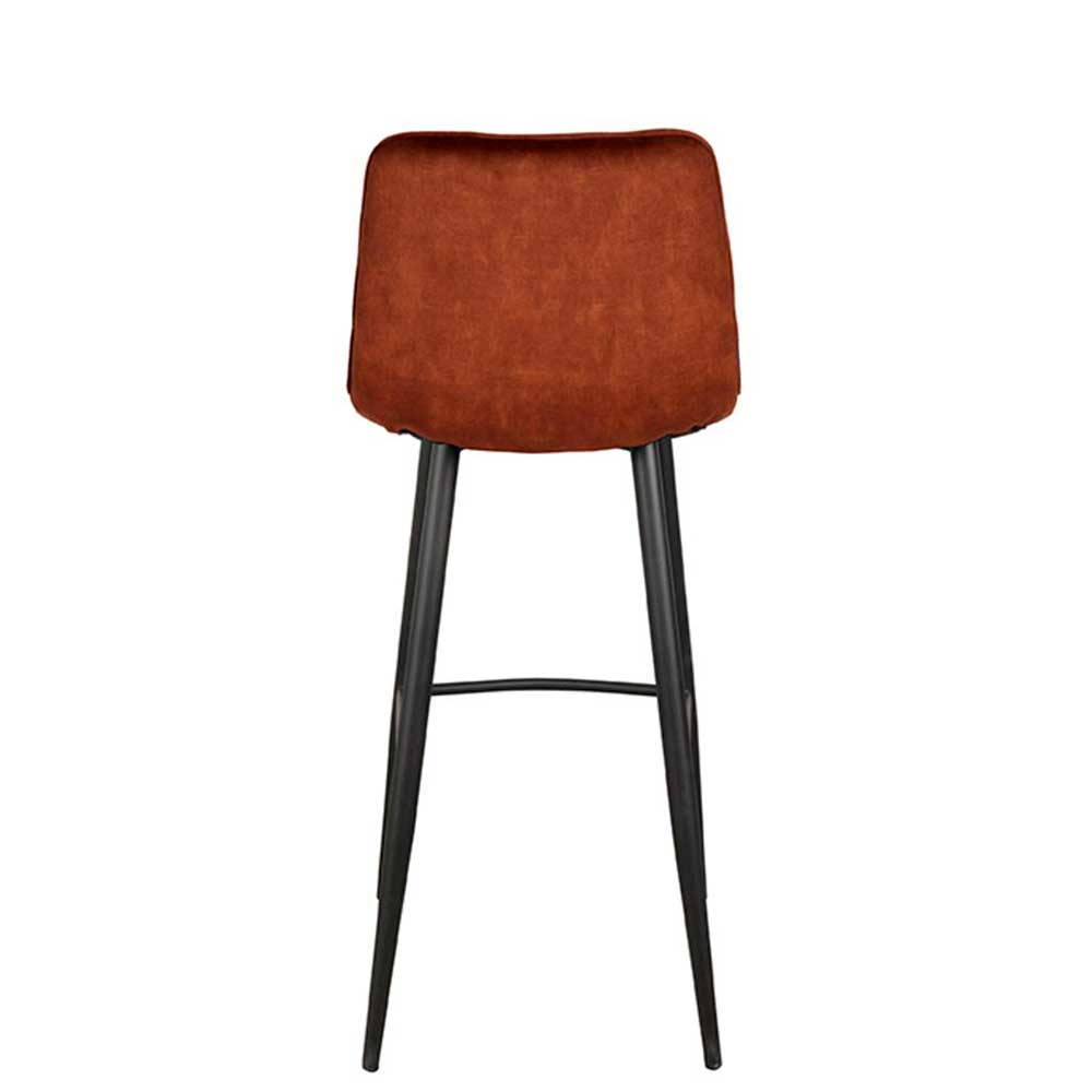 Velours Barstühle mit 78 cm Sitzhöhe - Geromes (2er Set)