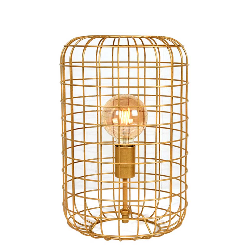 Goldene Tischlampe mit Gitterschirm - Salmasion
