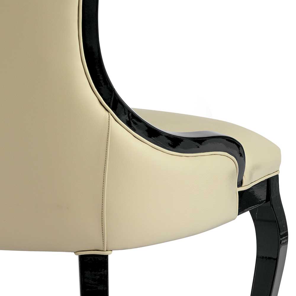 Esszimmer Polsterstuhl in Beige und Schwarz - Woodny