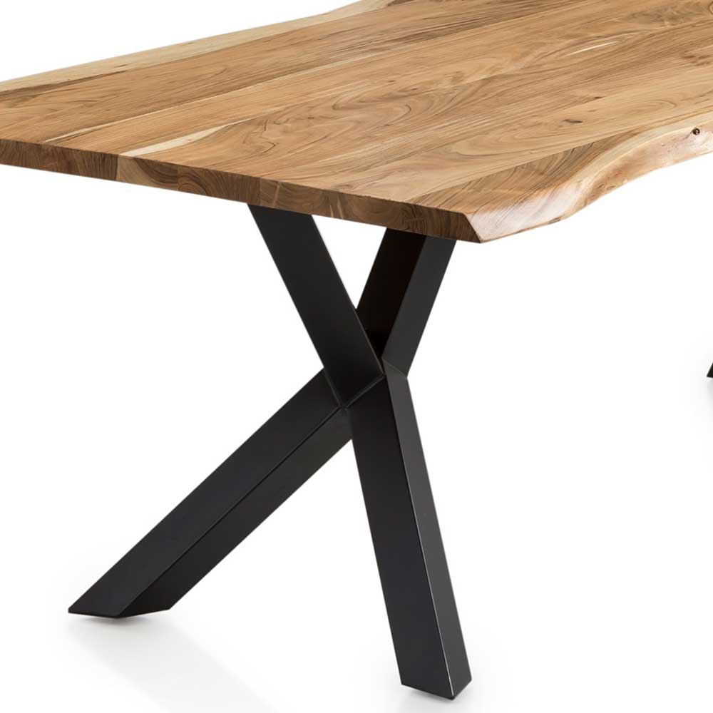 Design Esszimmertisch mit Naturkanten Platte - Kobi