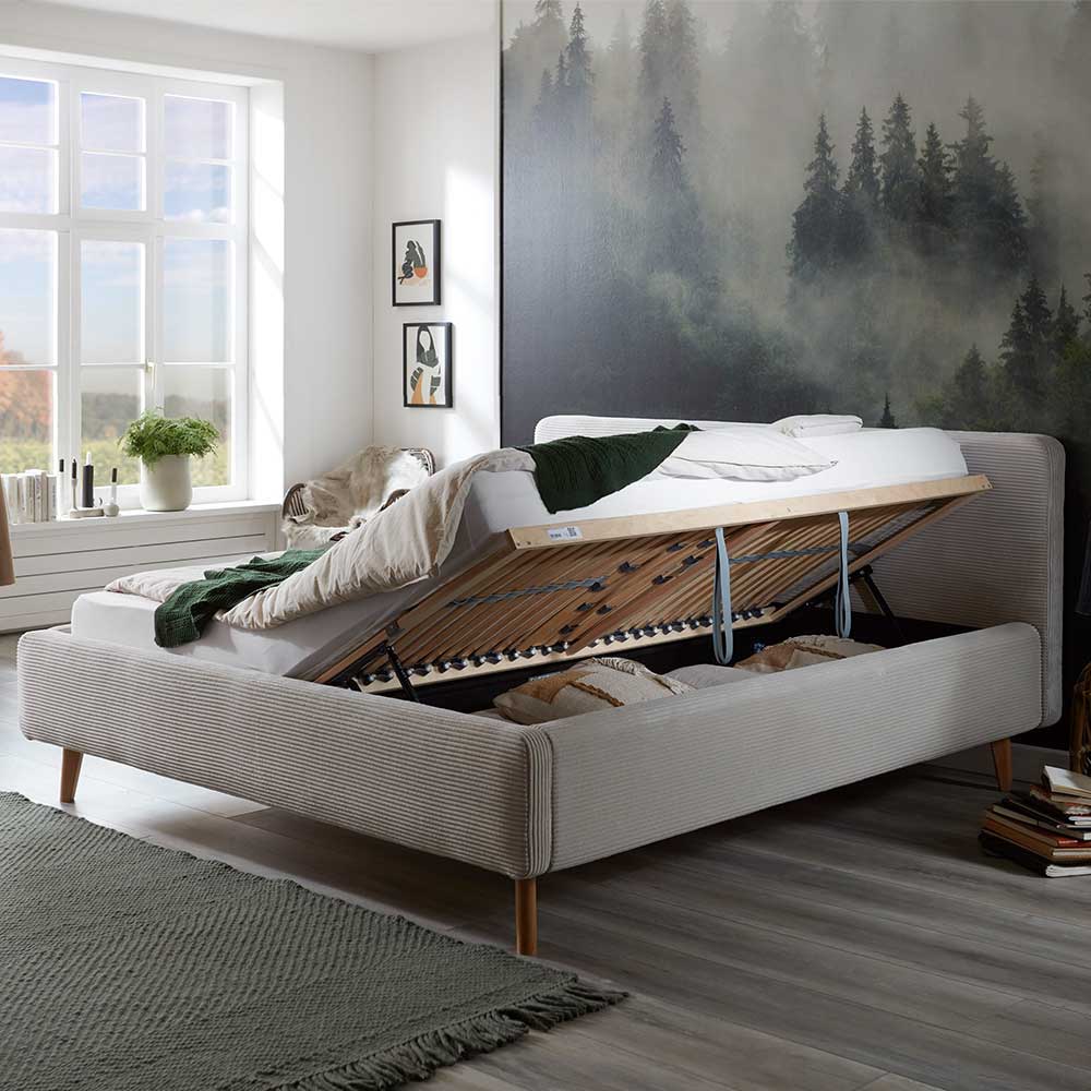 Cord Doppelbett in Beige - Assjan