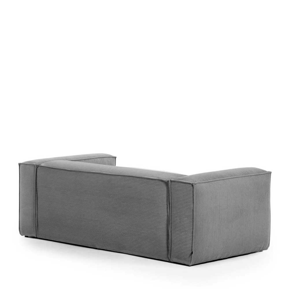 Modernes Breitcord Ecksofa in Grau - Hanyas