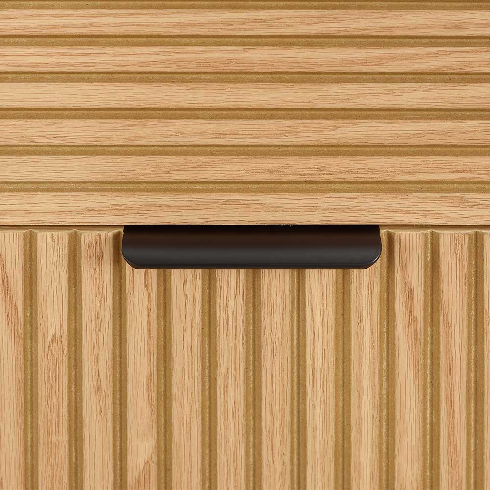 120x80x40 Skandi Kommode in Eiche und Schwarz - Piassona
