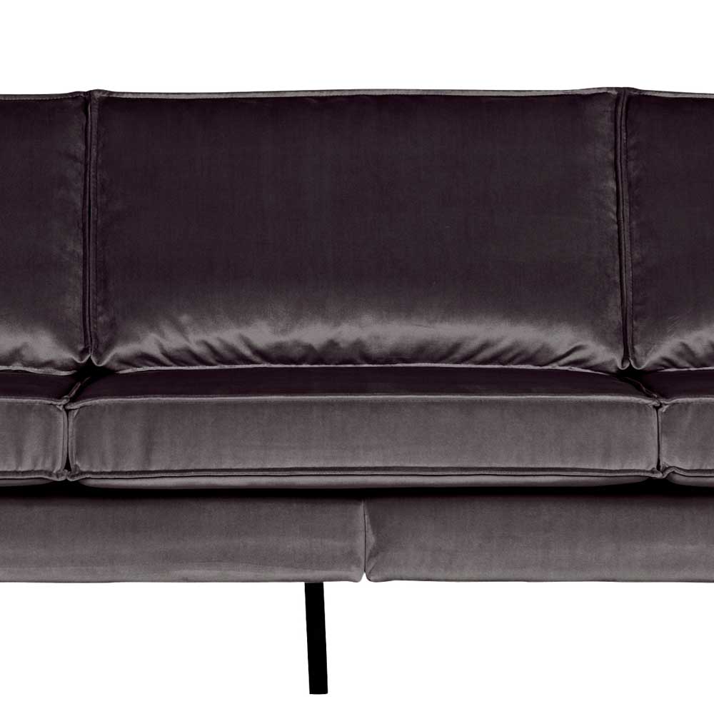Samt Sofa im Retro Look Ertrego in Anthrazit