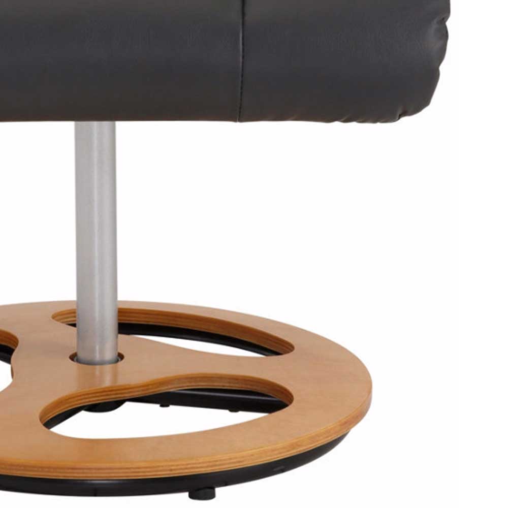 Wohnzimmer Relaxsessel aus Leder in Grau - Racana (zweiteilig)