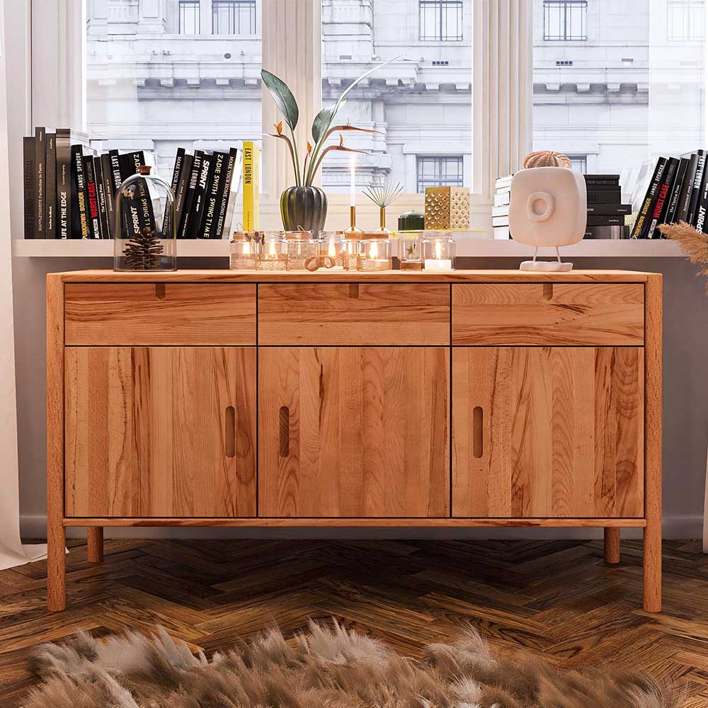 142x79x46 Anrichte mit drei Schubladen - Indrya