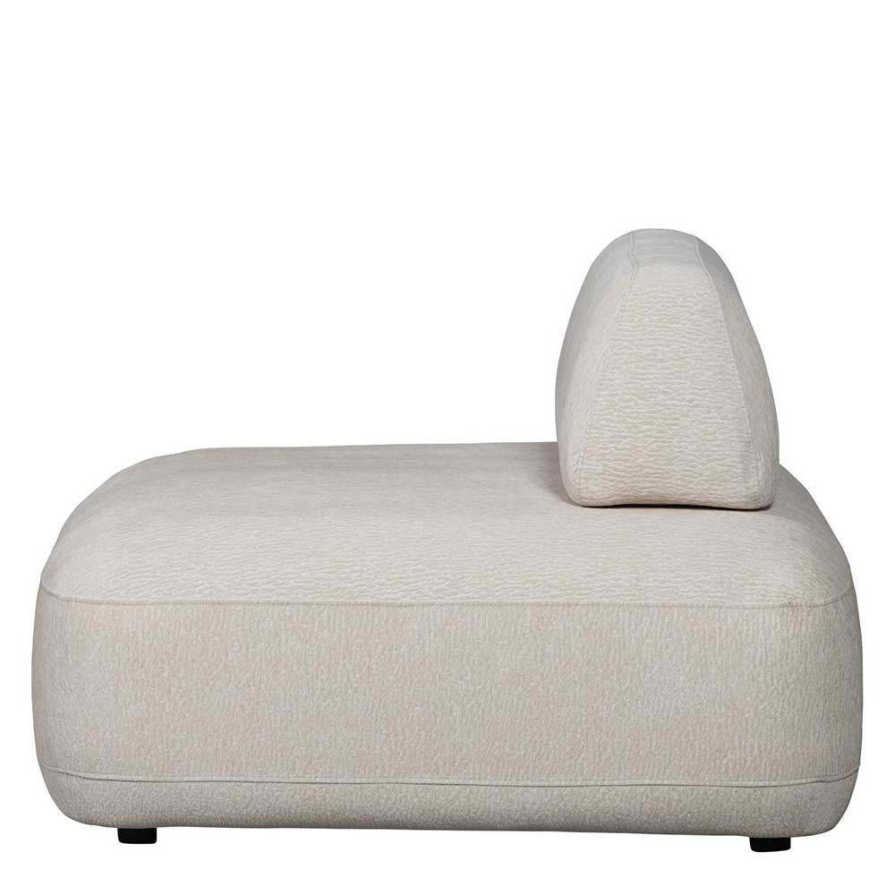 Skandinavischer Loungesessel in Beige Strukturstoff von der Seite – Samuele