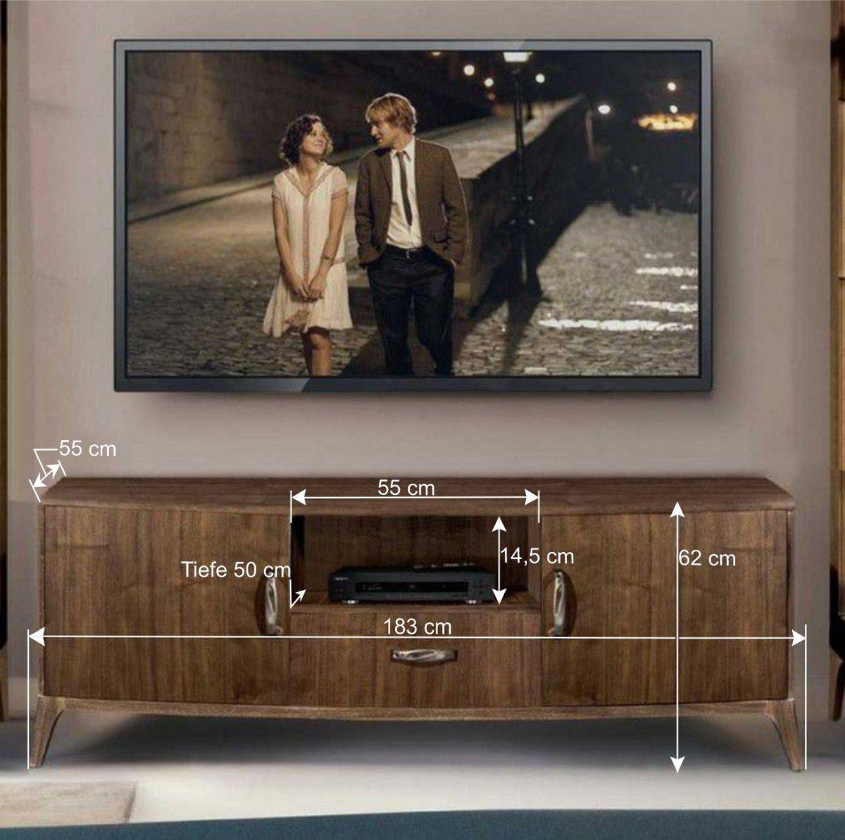 Design TV Kommode in Nussbaum - Bosanka