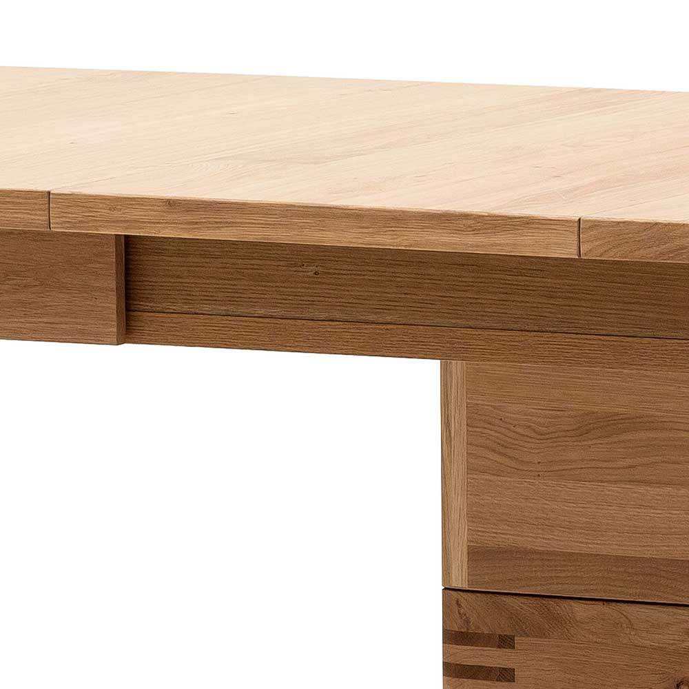 Esszimmer Säulentisch mit zwei Einlegeplatten - Crupean