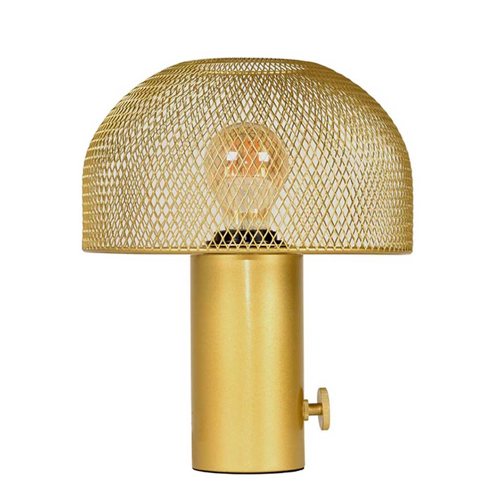 Pilzdesign Tischleuchte in Gold Metall - Enderbury