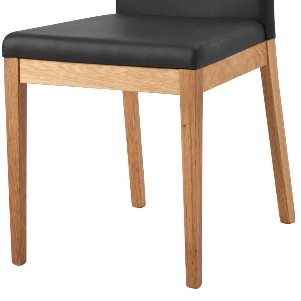 Kunstlederstühle in Schwarz und Wildeiche - Remena (2er Set)
