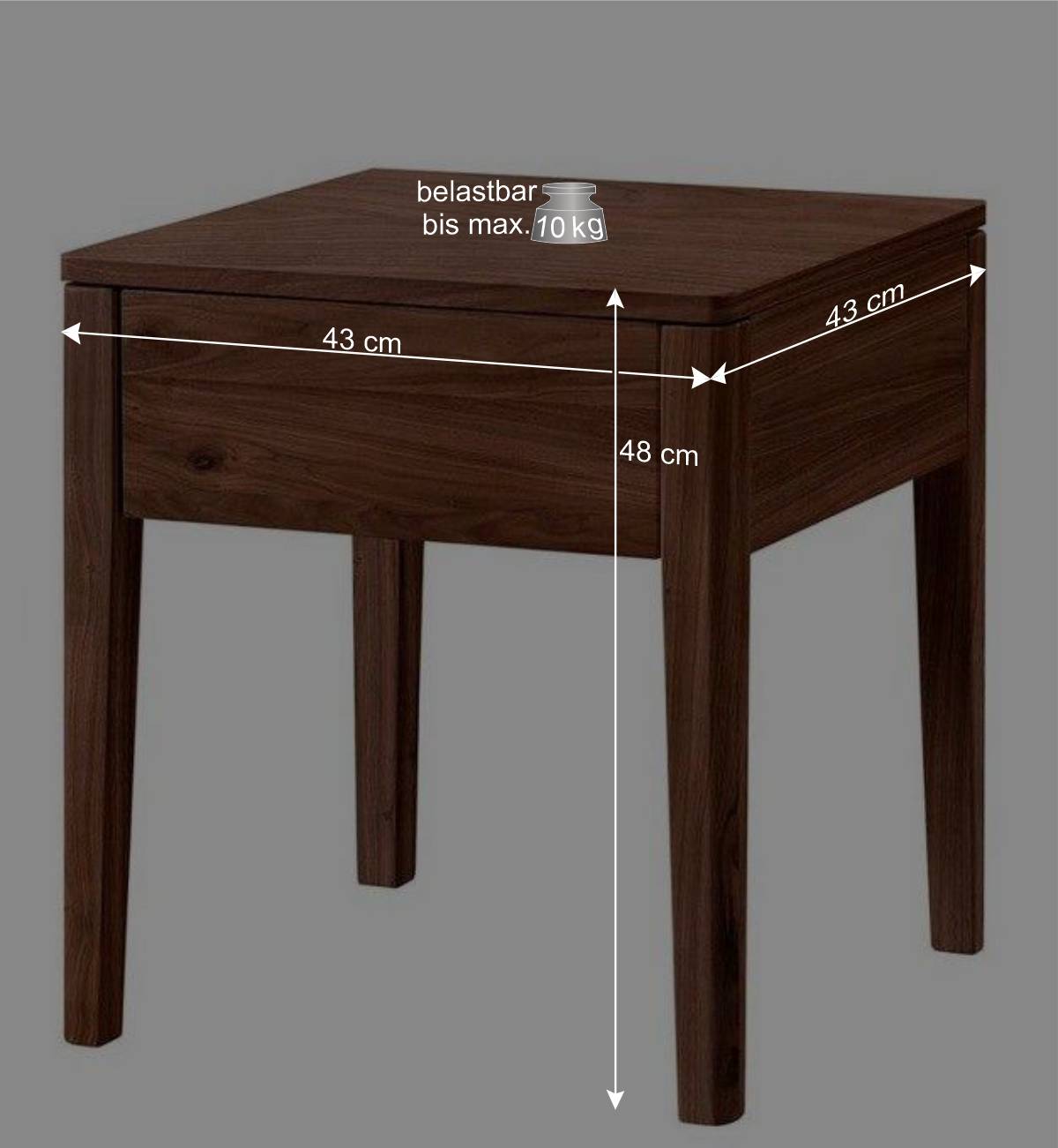 Nussbaum Bett mit Kunstleder Kopfteil - Munteao