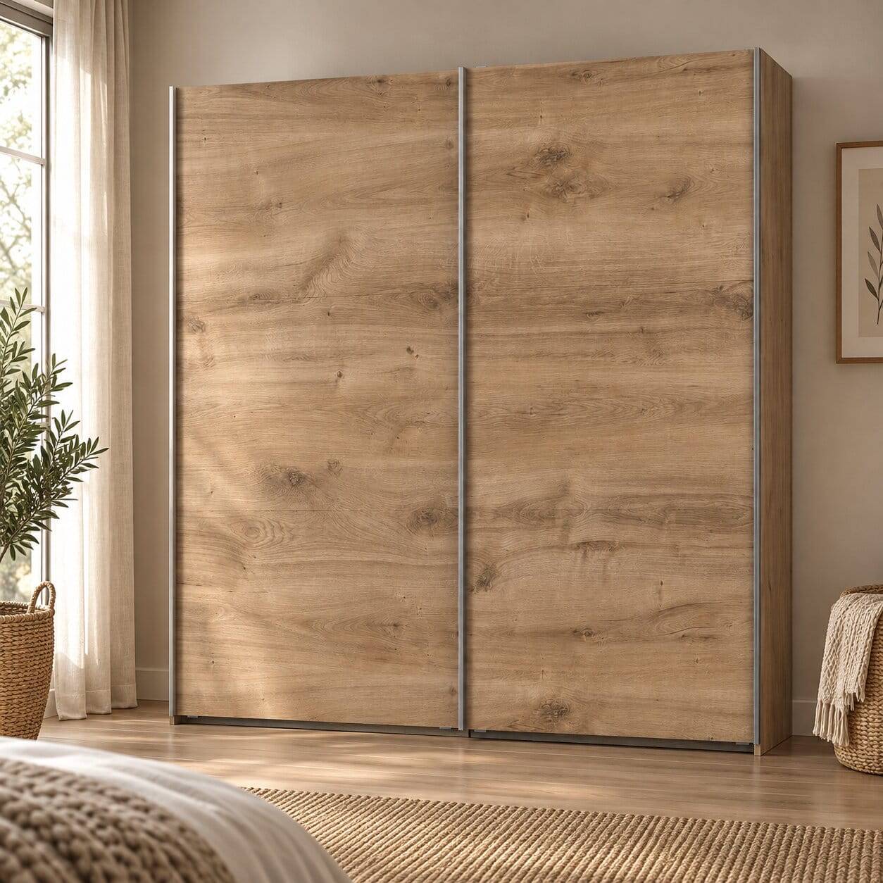2-türiger Schwebetürenschrank im Holz Look - Dagidoyo