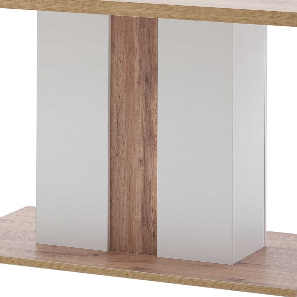 160x90 Esstisch mit Säulenfuß zweifarbig - Caldri