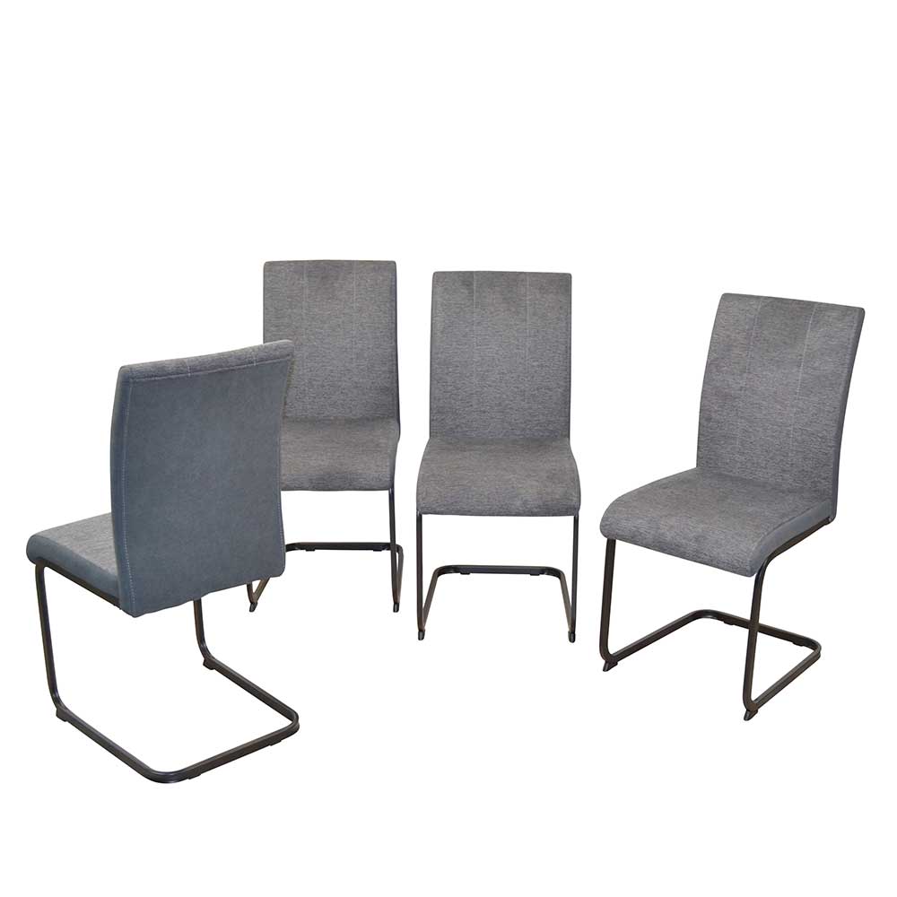 Gepolsterte Schwingstühle in Anthrazit - Blacer (4er Set)