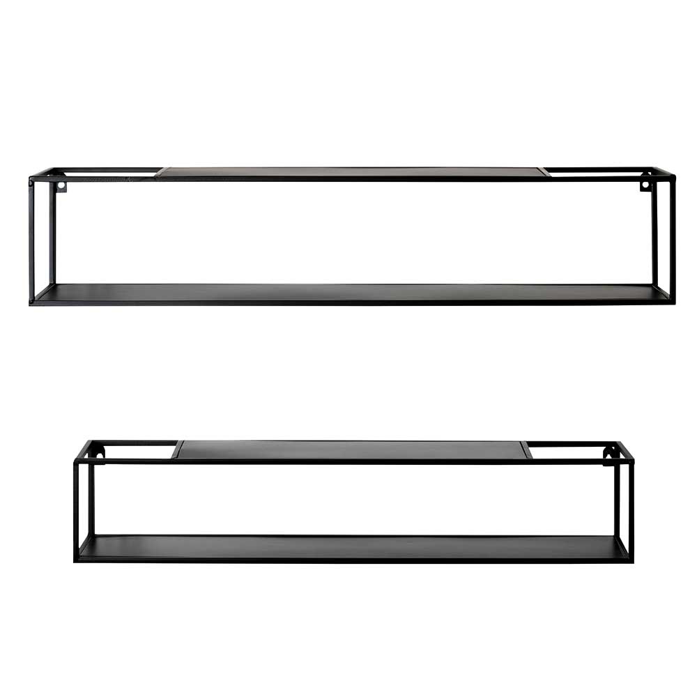 Schwarze Wandregale Set - Mikene (zweiteilig)