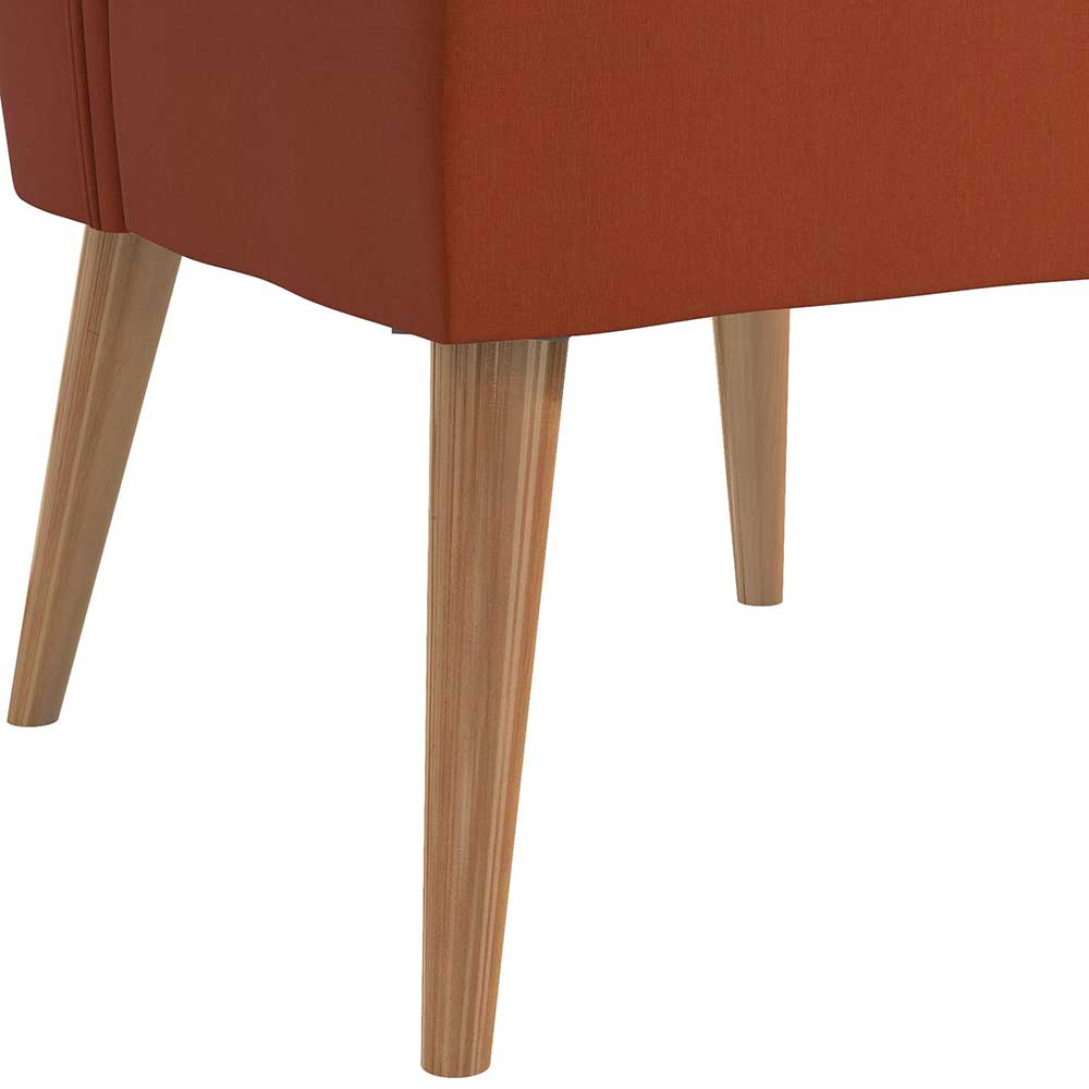 Mid Century Polstersessel in Ziegelrot und Natur - Elhan
