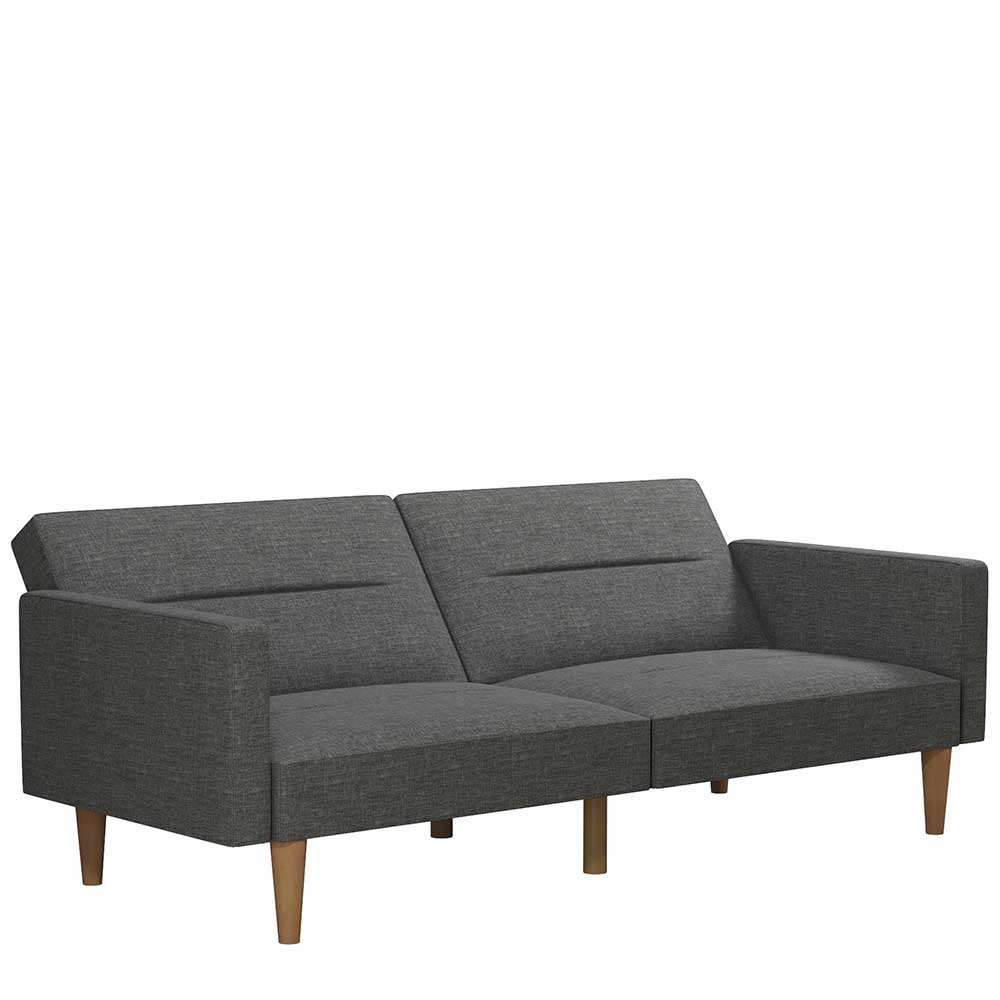 Dreisitzer Schlafsofa in Grau und Holz Natur - Maragas
