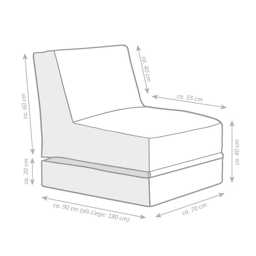 Sessel-Sitzsack ausklappbar zur Relaxliege - Victory