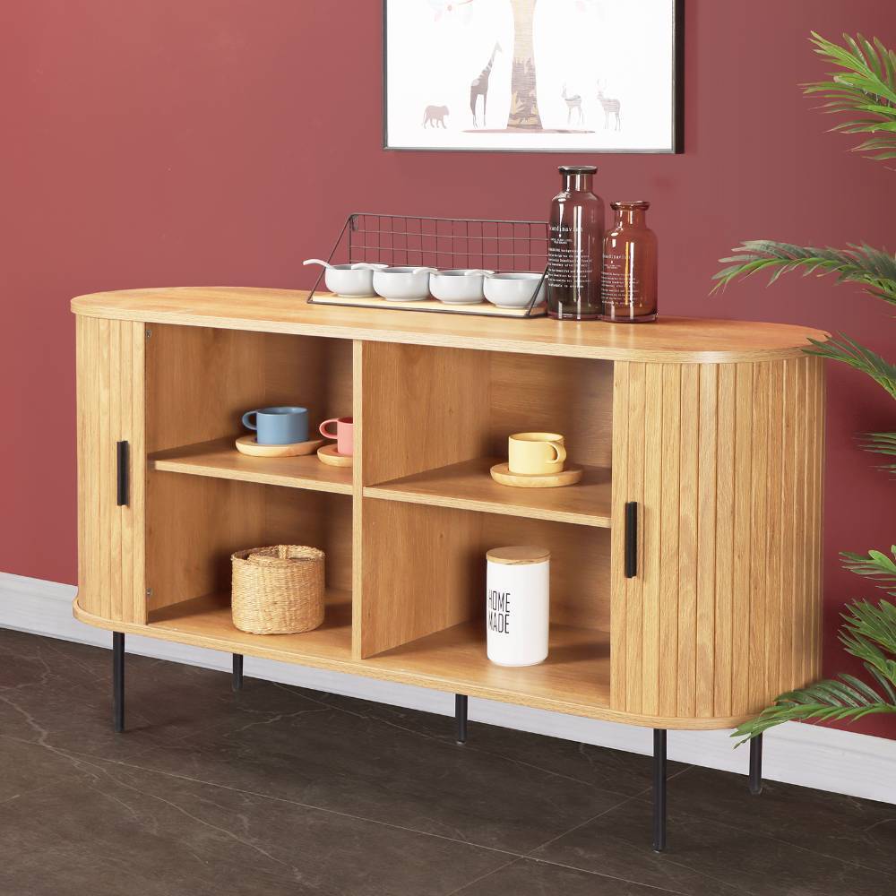 Schiebetüren-Sideboard in ovalem Design - Barnetta