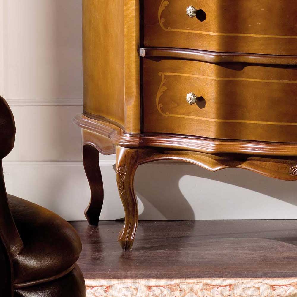 Schubladen Kommode in Nussbaum Dentro im Barockstil