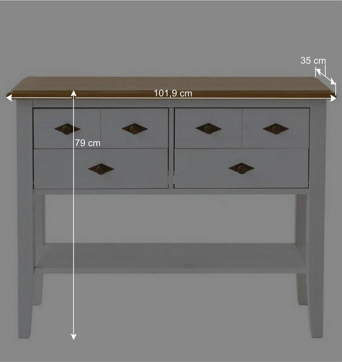 Landhausstil Möbel Set Sibiuta in Weiß (zweiteilig)