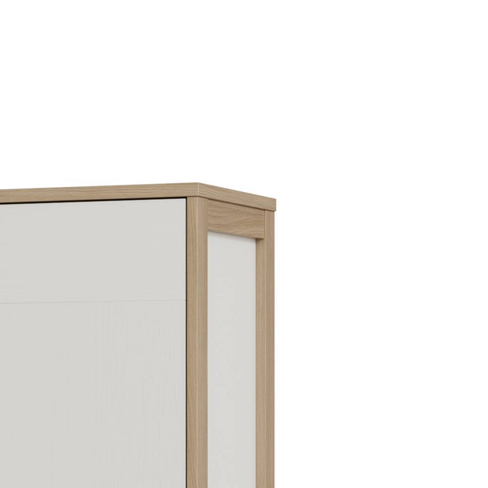 Skandi Highboard in Eiche Dekor und Weiß - Ovidio