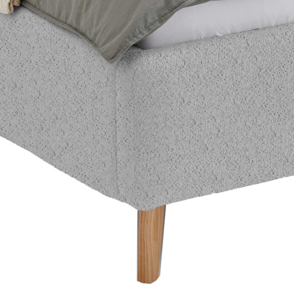 Polsterbett in Grau Webplüsch - Viomantica