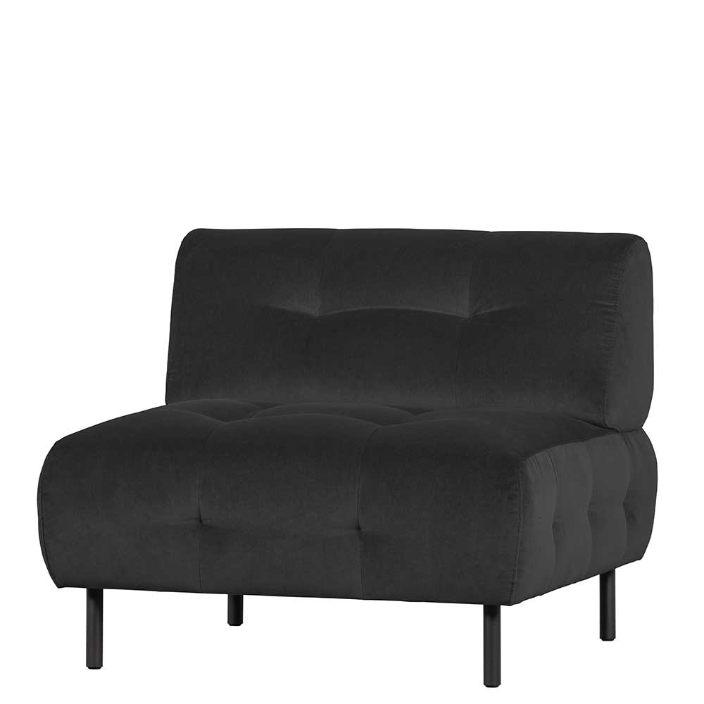 Wohnzimmer Sessel in Graubraun Samt - Mikava