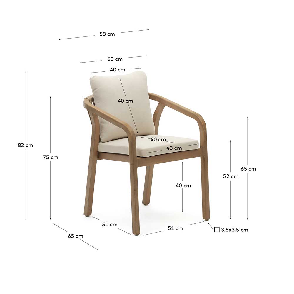 Design Gartenstühle mit Armlehnen - Faneto (4er Set)