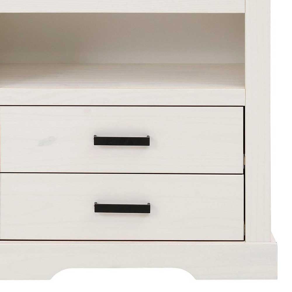 75x170x35 cm Landhaus Schrank in Weiß - Manduza