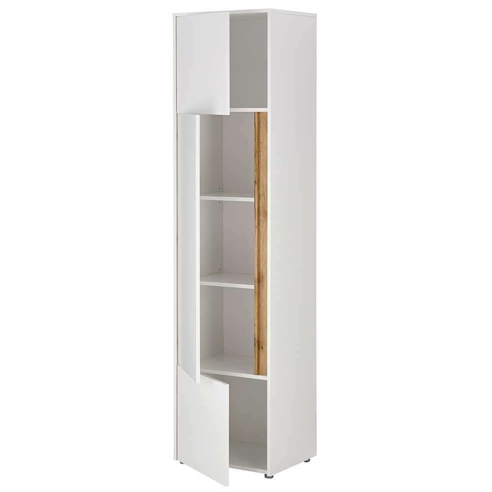50x200x40 Schrank in Weiß und Wildeiche NB - Nonessia