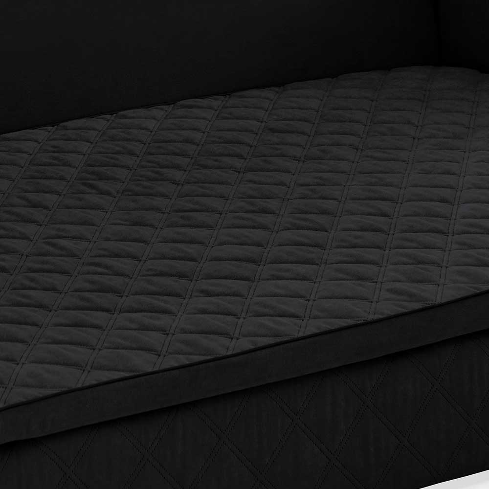 H2 Schlafcouch mit Topper in Schwarz Stoff - Casmanian
