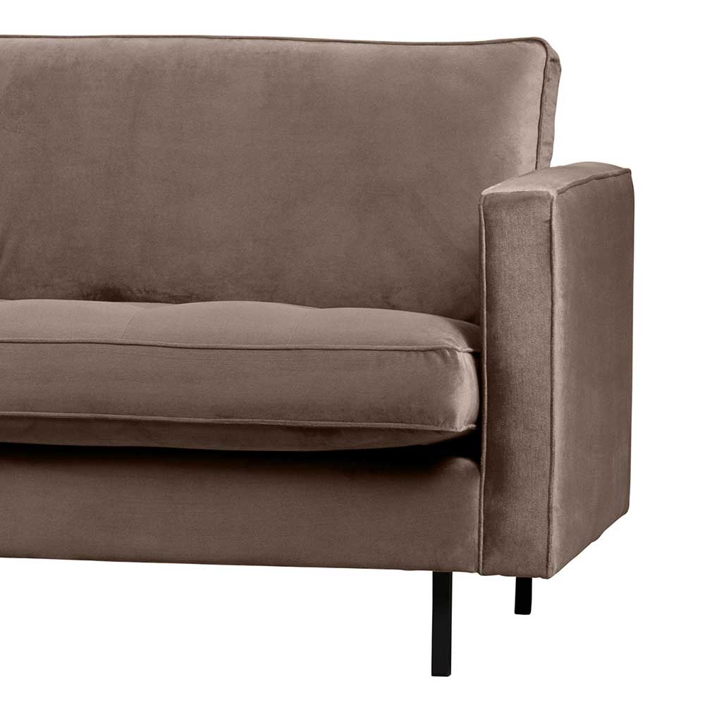 Wohnzimmer Samtcouch in Taupe Samt - Museo
