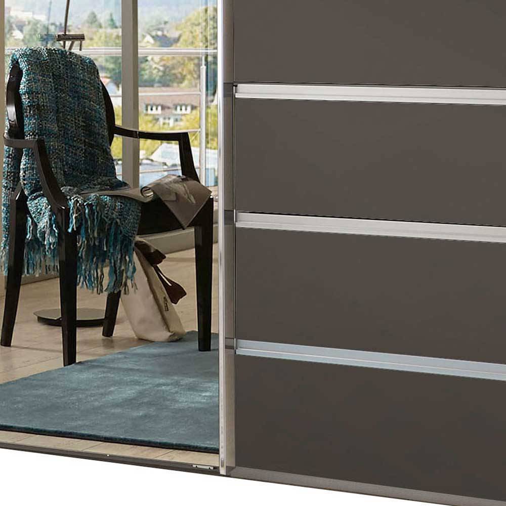 Schiebetürenschrank in Braun mit Parsol Spiegeln - Moon