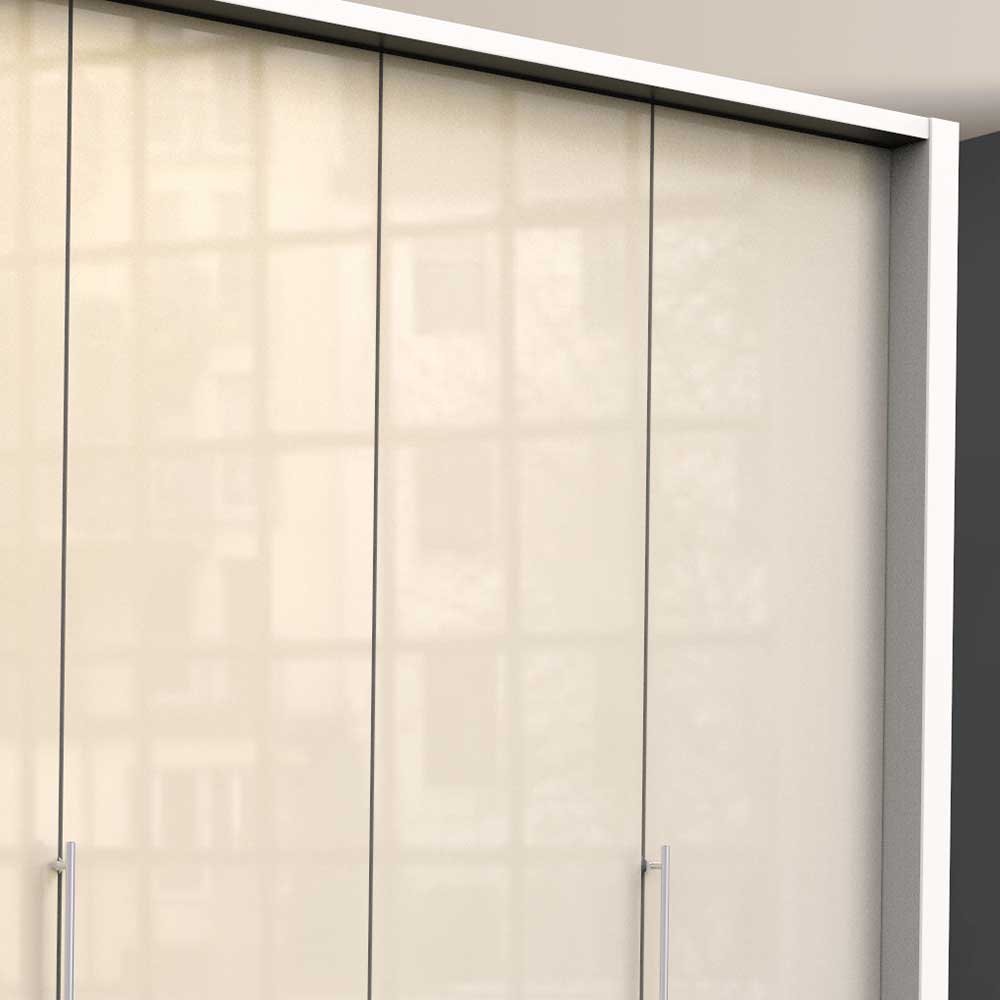Kombi-Schlafzimmerschrank in Creme Glas - Zidarie