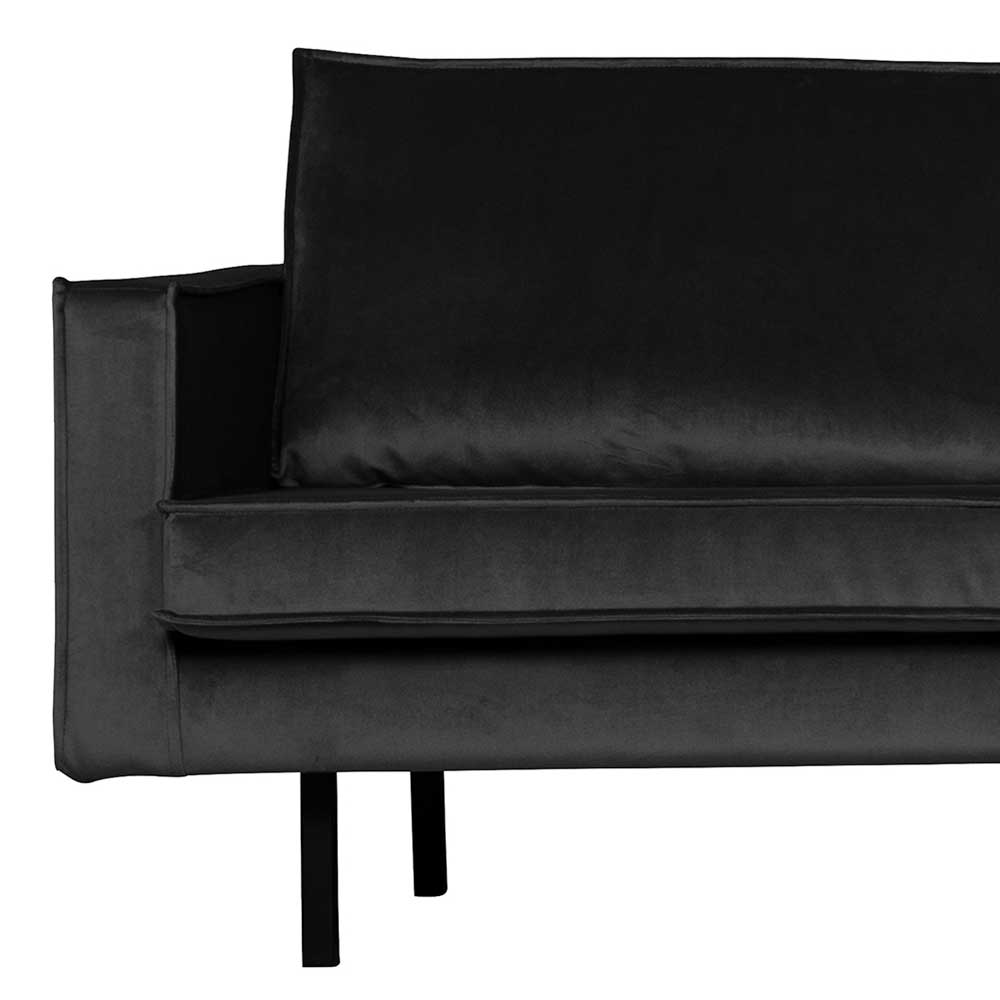 300cm breites Samt L Sofa in Anthrazit - Ertrego