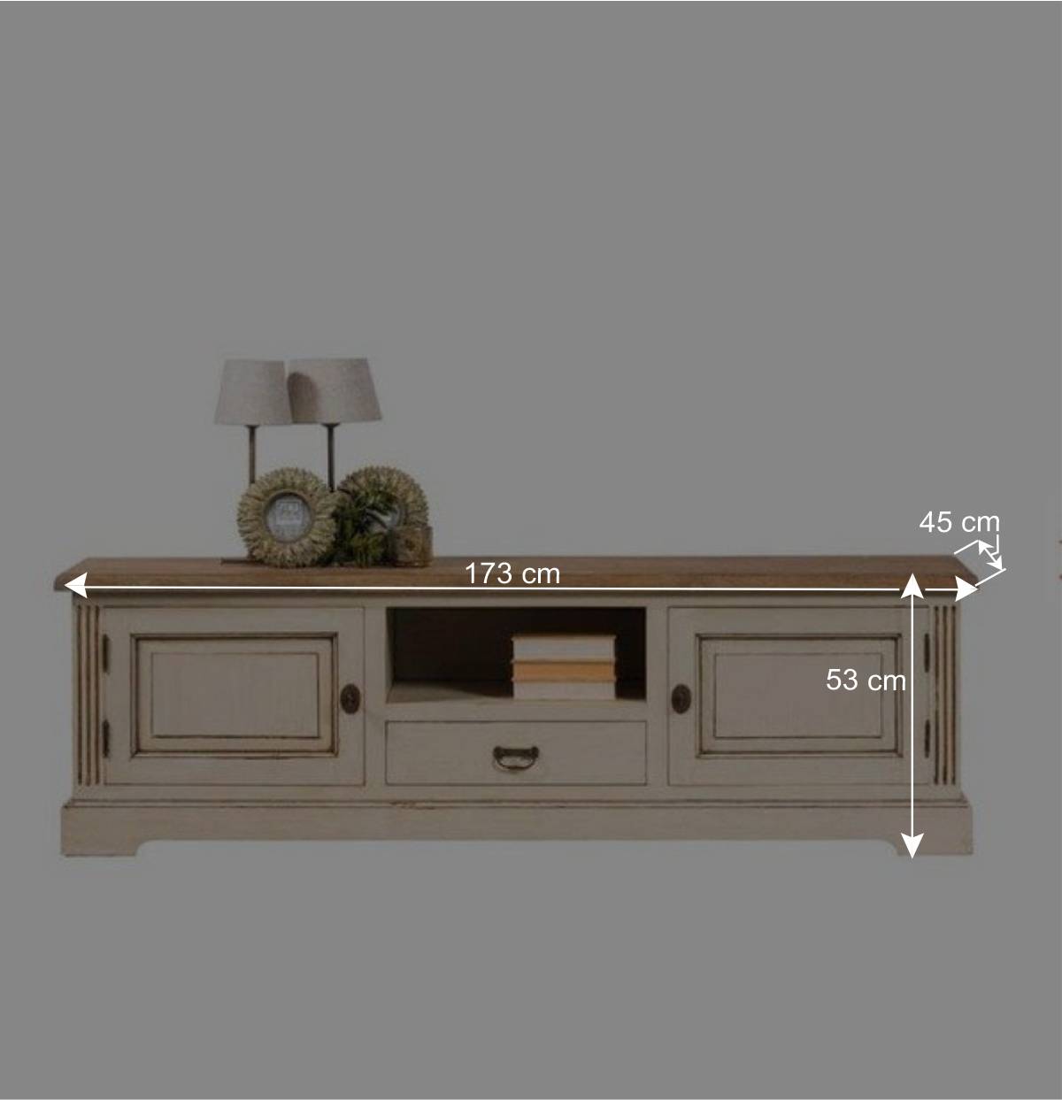 Vintage-TV-Lowboard Helsing im Landhausstil