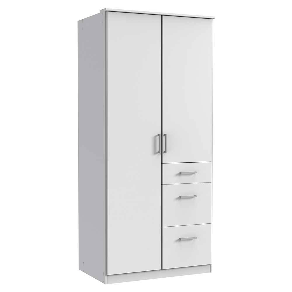 91 cm breiter Kleiderschrank in Weiß - Cador