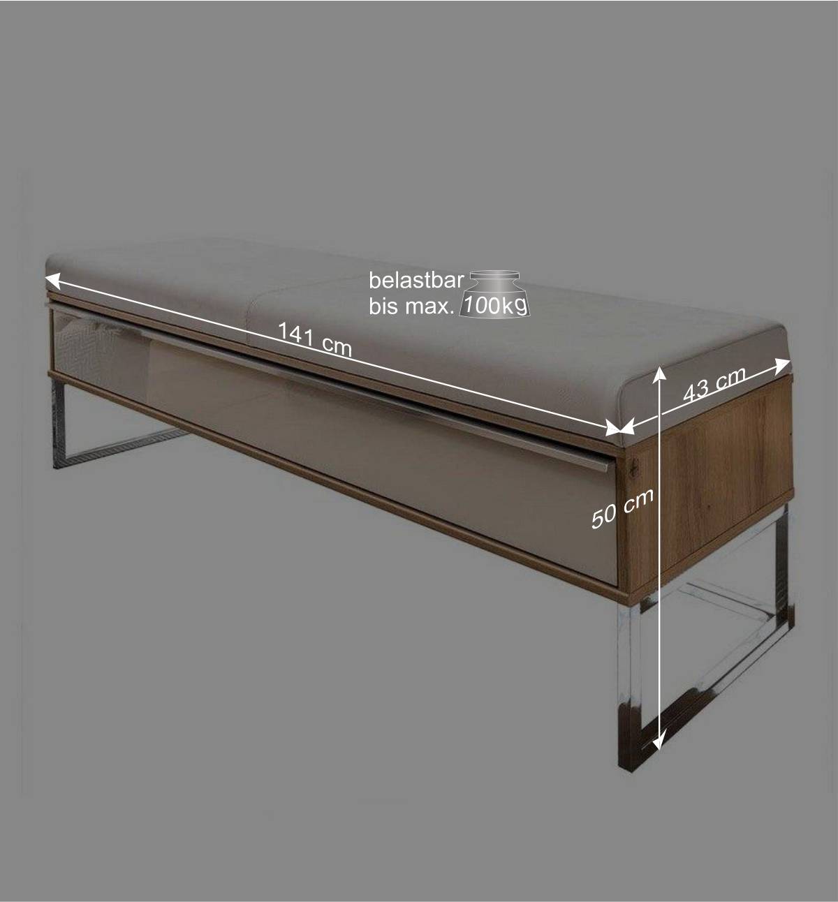 Moderne Schlafzimmerbank mit Kunstleder Beige - Crascanu
