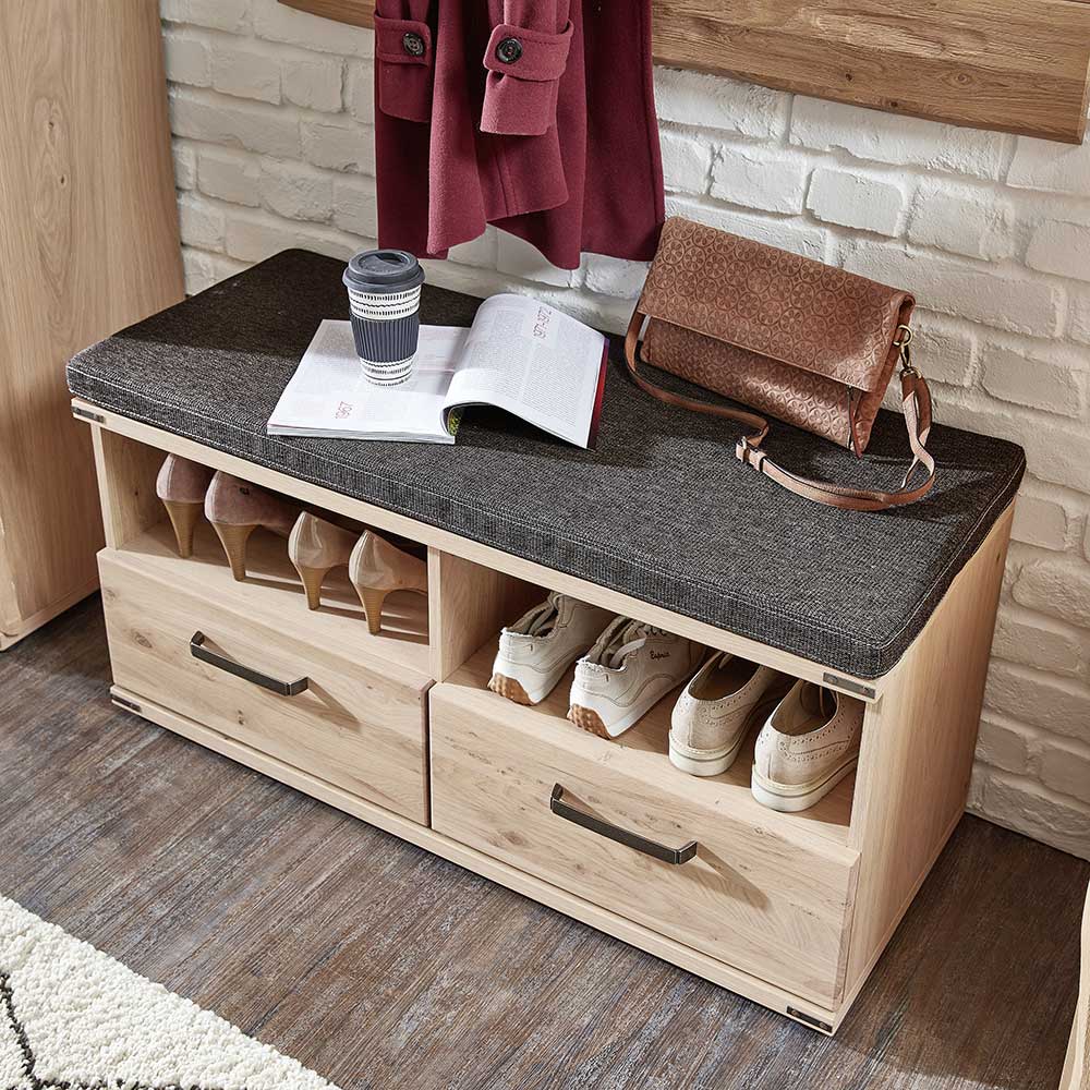 Schuhbank in Wildeiche & Graubraun - Konvava